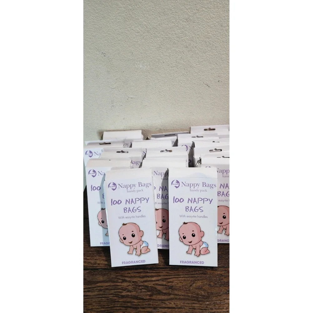 1500 Disposable Tie Handle Nappy Bags  Fragranced Scented Baby Changing 15 x 100
